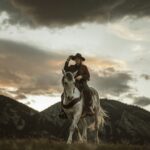 Sarah Justine Welty @wafflecrisp, 2 men riding horses on grass field during daytime